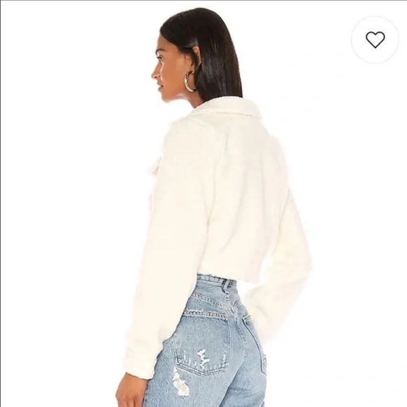 Revolve Superdown Cropped Teddy Jacket Size Small - Picture 6 of 8